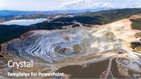  Presentation with stone quarry - Colorful presentation theme enhanced with aerial view of stone quarry backdrop and a gray colored foreground