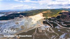  Presentation with stone quarry - Audience pleasing slides consisting of aerial view of stone quarry backdrop and a gray colored foreground