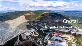  Presentation with stone quarry - Cool new PPT theme with aerial view of stone quarry backdrop and a ocean colored foreground