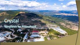  Presentation with stone quarry - Slides enhanced with aerial view of stone quarry background and a ocean colored foreground