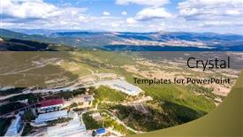 Presentation with stone quarry - Beautiful slides featuring aerial view of stone quarry backdrop and a coral colored foreground