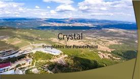  Presentation with stone quarry - Theme with aerial view of stone quarry background and a coral colored foreground