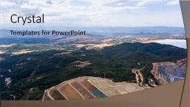  Presentation with stone quarry - Slide deck featuring aerial view of stone quarry background and a light blue colored foreground