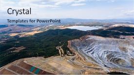  Presentation with stone quarry - Cool new theme with aerial view of stone quarry backdrop and a light blue colored foreground