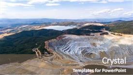  Presentation with stone quarry - Amazing slide deck having aerial view of stone quarry backdrop and a gray colored foreground