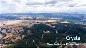  Presentation with stone quarry - Beautiful PPT layouts featuring aerial view of stone quarry backdrop and a tawny brown colored foreground