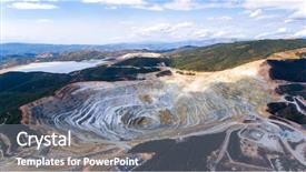  Presentation with stone quarry - Slide deck with aerial view of stone quarry background and a gray colored foreground
