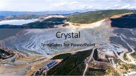  Presentation with stone quarry - Colorful PPT theme enhanced with aerial view of stone quarry backdrop and a  colored foreground