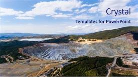  Presentation with stone quarry - Cool new PPT theme with aerial view of stone quarry backdrop and a light blue colored foreground