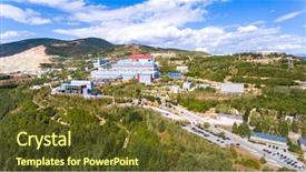  Presentation with stone quarry - Amazing theme having aerial view of stone quarry backdrop and a tawny brown colored foreground