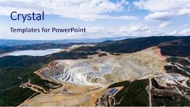  Presentation with stone quarry - Colorful PPT layouts enhanced with aerial view of stone quarry backdrop and a sky blue colored foreground