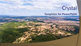 Presentation with stone quarry - Slides having aerial view of stone quarry background and a sky blue colored foreground