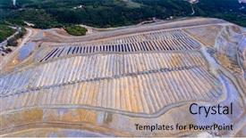  Presentation with stone quarry - PPT layouts featuring aerial view of stone quarry background and a coral colored foreground