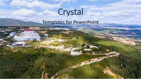  Presentation with stone quarry - Cool new slides with aerial view of stone quarry backdrop and a light blue colored foreground