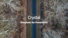  Presentation with forest road - PPT theme having aerial view of straight road background and a dark gray colored foreground