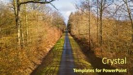  Presentation with winter forest - Slide deck enhanced with aerial-view-of-straight background and a tawny brown colored foreground