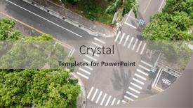  Presentation with city street - Audience pleasing PPT theme consisting of aerial-view-of-street-intersection backdrop and a light gray colored foreground