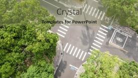  Presentation with intersection - Presentation with aerial-view-of-street-intersection background and a violet colored foreground