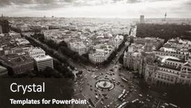  Presentation with city buildings - Cool new slide set with aerial-view-of-street backdrop and a tawny brown colored foreground
