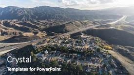  Presentation with los angeles - Presentation design consisting of aerial-view-of-suburban-hilltop background and a tawny brown colored foreground