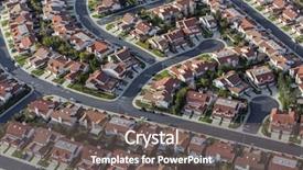 Presentation with los angeles - Presentation design enhanced with aerial view of suburban homes background and a gray colored foreground