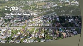  Presentation with aerial - PPT layouts enhanced with aerial-view-of-suburban-houses background and a gray colored foreground