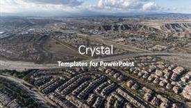  Presentation with los angeles - Theme with aerial-view-of-suburban-landscape background and a dark gray colored foreground