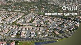 Presentation with neighborhoods - Colorful slides enhanced with aerial-view-of-suburban-sprawl backdrop and a dark gray colored foreground