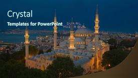  Presentation with aerial - Presentation enhanced with aerial-view-of-suleymaniye-mosque background and a ocean colored foreground