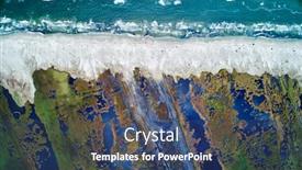  Presentation with plants growing - Colorful presentation theme enhanced with aerial-view-of-sulina-region backdrop and a ocean colored foreground