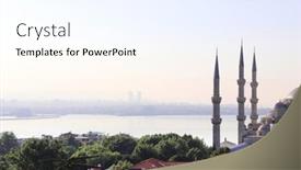  Presentation with aerial - PPT layouts featuring aerial-view-of-sultanahmet-district background and a sky blue colored foreground
