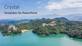  Presentation with moon - Presentation theme consisting of aerial-view-of-sun-moon background and a light blue colored foreground