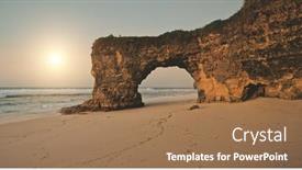  Presentation with water sun - Slide deck featuring aerial-view-of-sun-over background and a coral colored foreground