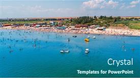  Presentation with sea sun - Slides consisting of aerial-view-of-sun-rising background and a ocean colored foreground