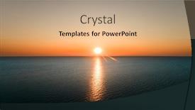 Presentation with sea sun - Theme consisting of aerial-view-of-sun-rising background and a coral colored foreground