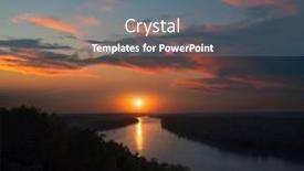  Presentation with dawn - Theme with aerial-view-of-sunset-river background and a ocean colored foreground