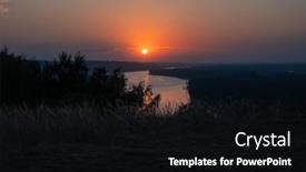  Presentation with dawn - PPT theme with aerial-view-of-sunset-river background and a black colored foreground