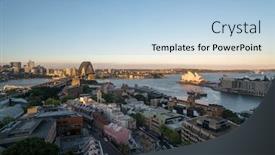  Presentation with sydney harbour bridge - Presentation having aerial-view-of-sydney background and a light blue colored foreground