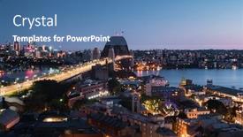 Presentation with sydney harbour bridge - Colorful slide deck enhanced with aerial-view-of-sydney backdrop and a teal colored foreground