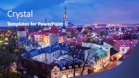  Presentation with medieval - Cool new presentation design with aerial-view-of-tallinn-medieval backdrop and a teal colored foreground