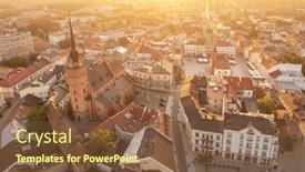  Presentation with family photo - Presentation theme having aerial-view-of-tarnow-old background and a tawny brown colored foreground