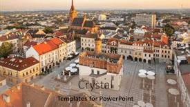  Presentation with family photo - Presentation theme having aerial-view-of-tarnow-old background and a coral colored foreground