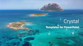  Presentation with island - Slide deck enhanced with aerial-view-of-tavolara-island background and a  colored foreground