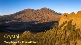  Presentation with summit - Presentation design consisting of aerial-view-of-teide-volcano background and a tawny brown colored foreground