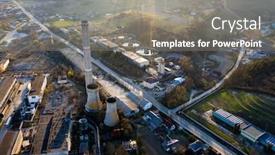  Presentation with industrial zone - Beautiful slides featuring aerial-view-of-territory backdrop and a gray colored foreground