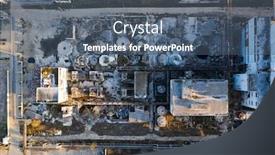  Presentation with industrial zone - Cool new slides with aerial-view-of-territory backdrop and a ocean colored foreground