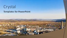  Presentation with industrial zone - Amazing PPT layouts having aerial-view-of-territory backdrop and a light blue colored foreground