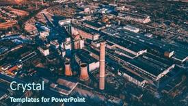  Presentation with industrial zone - Audience pleasing theme consisting of aerial-view-of-territory backdrop and a ocean colored foreground