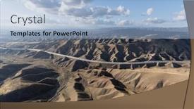  Presentation with freeway - PPT theme featuring aerial-view-of-the-14 background and a  colored foreground