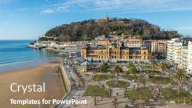  Presentation with city of chicago aerial view - Colorful slide set enhanced with aerial-view-of-the-alderdi backdrop and a coral colored foreground